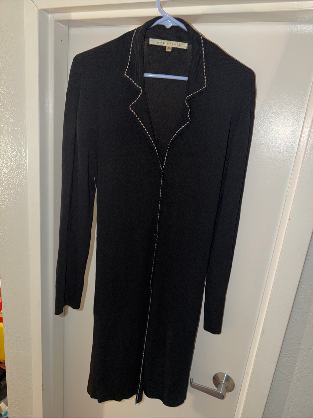 Vintage Max Studio Black Long Sleeve Tie-Waist sweater Dress XL